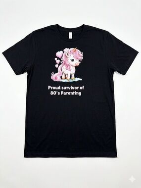 "Proud survivor of 80's Parenting" Graphic Tee Size L